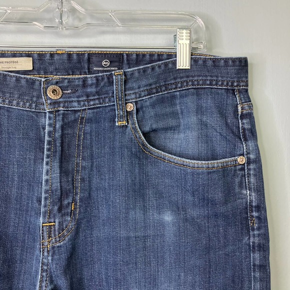 AG Adriano Goldschmied Men's Straight Jeans - Dark Blue - Picture 4 of 16